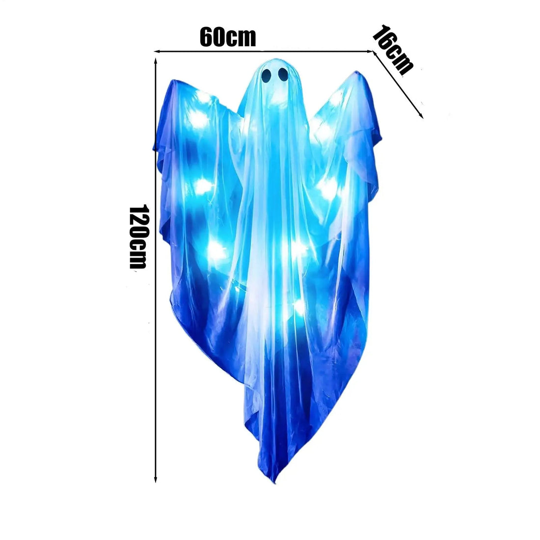 Déco Fantôme Halloween LED Bleu Minimaliste
