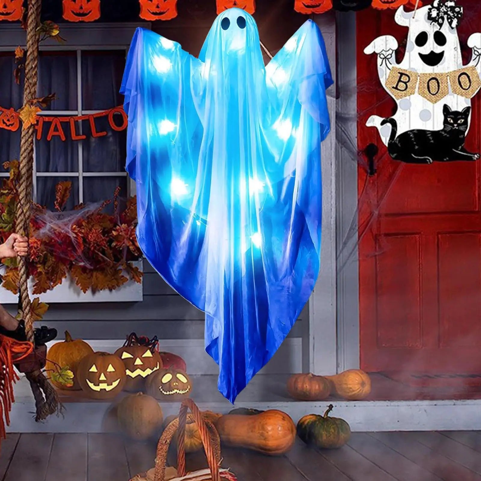 Déco Fantôme Halloween LED Bleu Unique