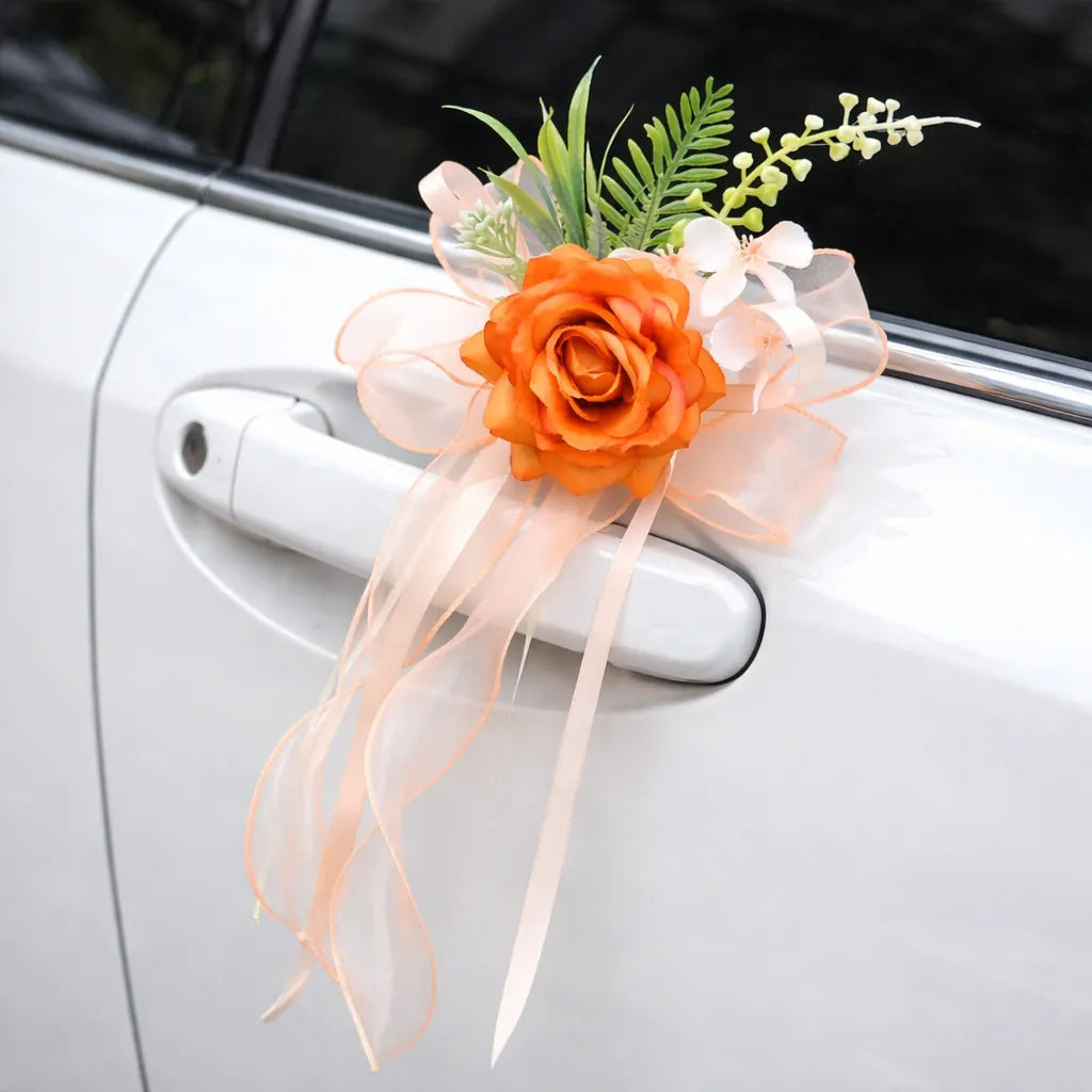 Déco Florale Orange Design Voiture Chic