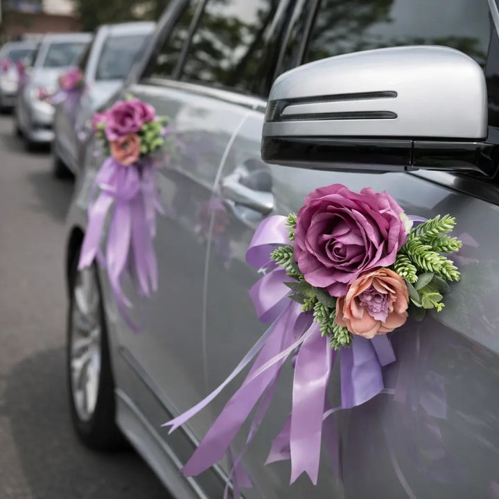 Déco Florales Violettes Pour Voiture