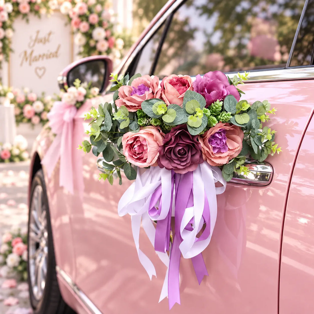 Déco Florales Violettes Pour Voiture glamour