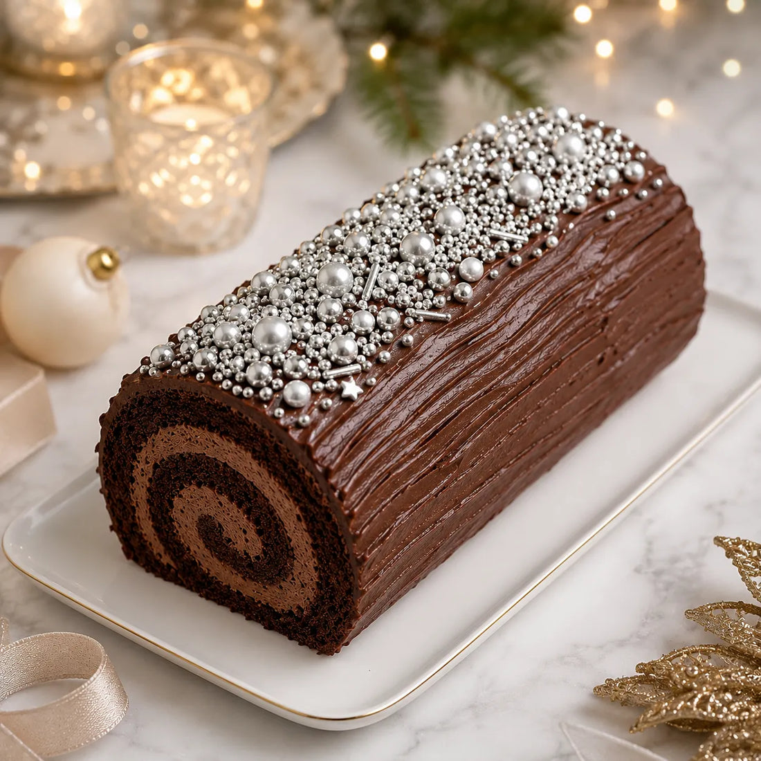 Déco Gâteau Argentée Comestible