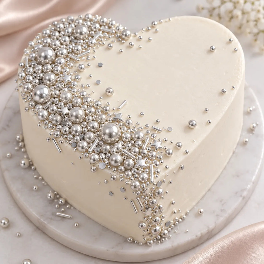 Déco Gâteau Argentée Comestible classe