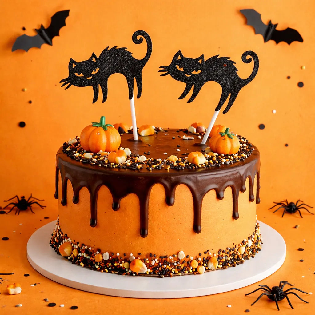 Déco Gâteau Chat Halloween