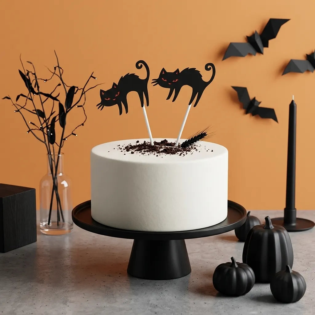 Déco Gâteau Chat Halloween Unique