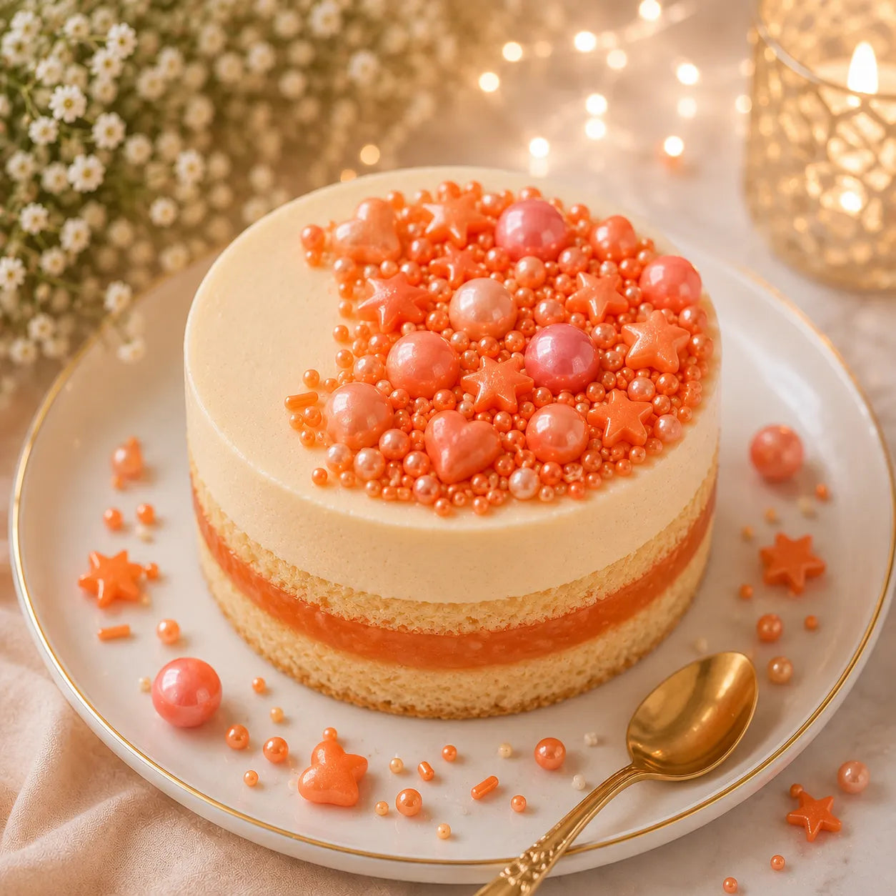 Déco Gâteau Orange En Sucre chaleureuse