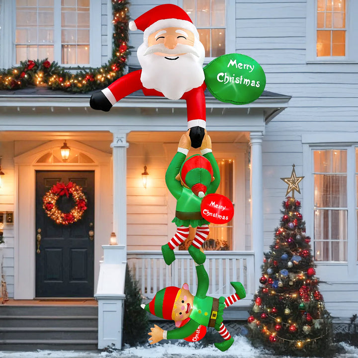 Déco Gonflable Père Noël et Lutins