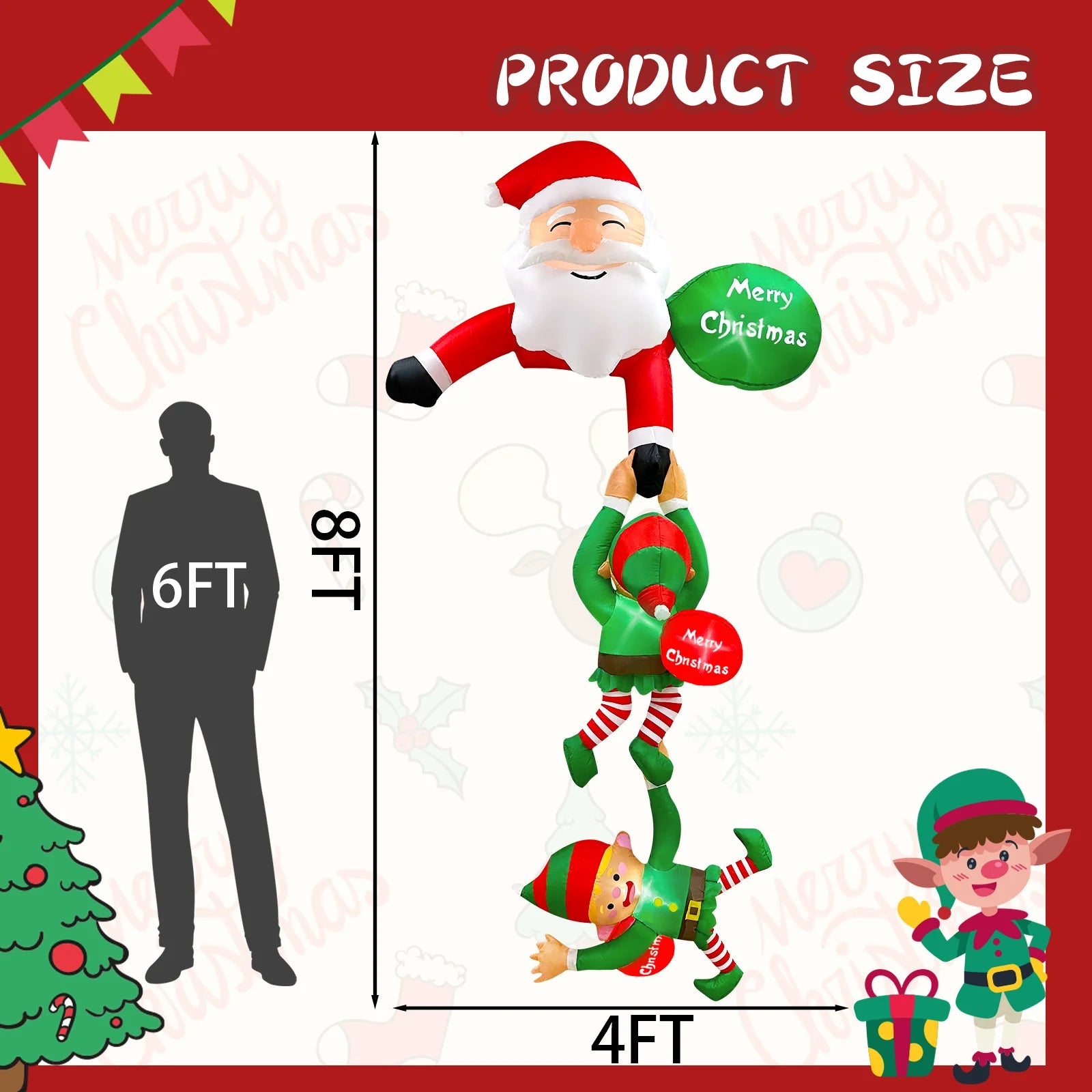 Déco Gonflable Père Noël et Lutins Dimension