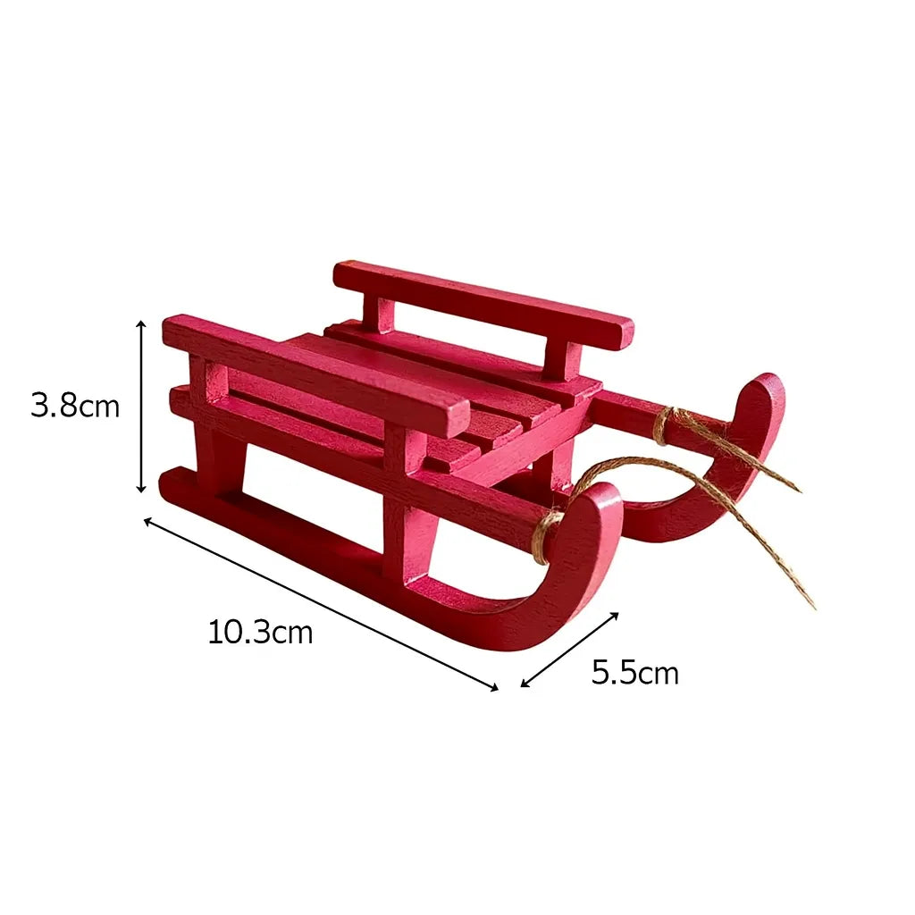 Déco Petit Traîneau Noël Rouge Minimaliste