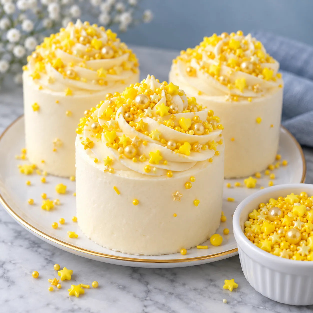 Déco Sucrée Gâteau Jaune Moderne