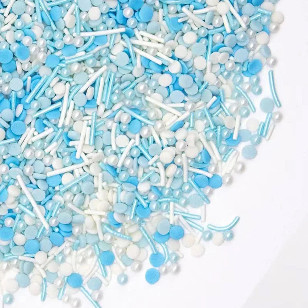 Déco Sucre Comestible Blanc et Bleu unique
