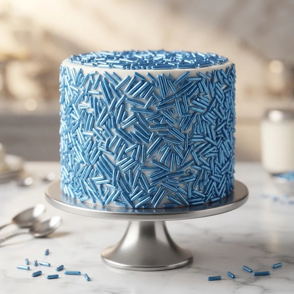 Déco Vermicelle Bleu Gâteau Croquant