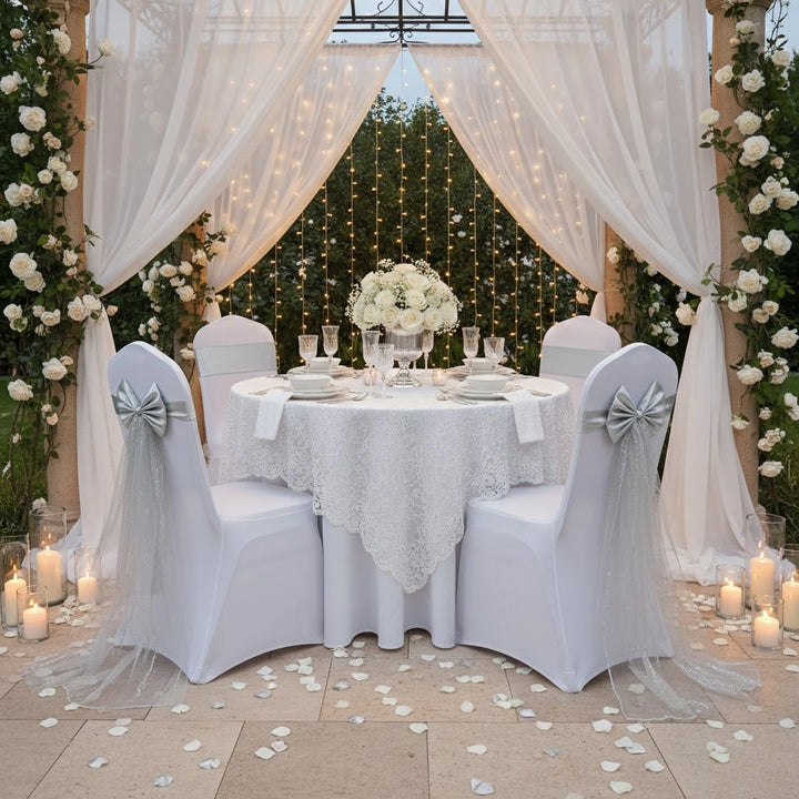 Déco de Chaise Mariage Noeud Argenté