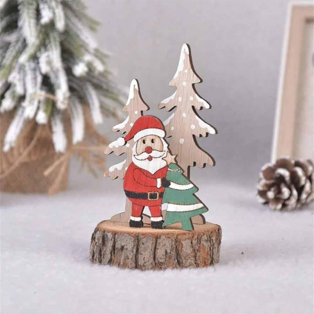 Déco de Table Père Noël en Bois