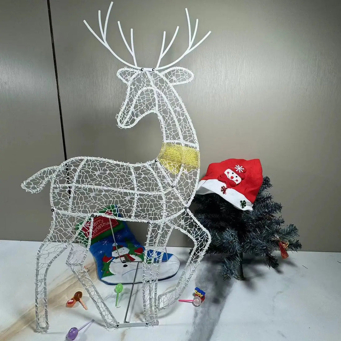 Déco Élans Lumineux en Fer stylé