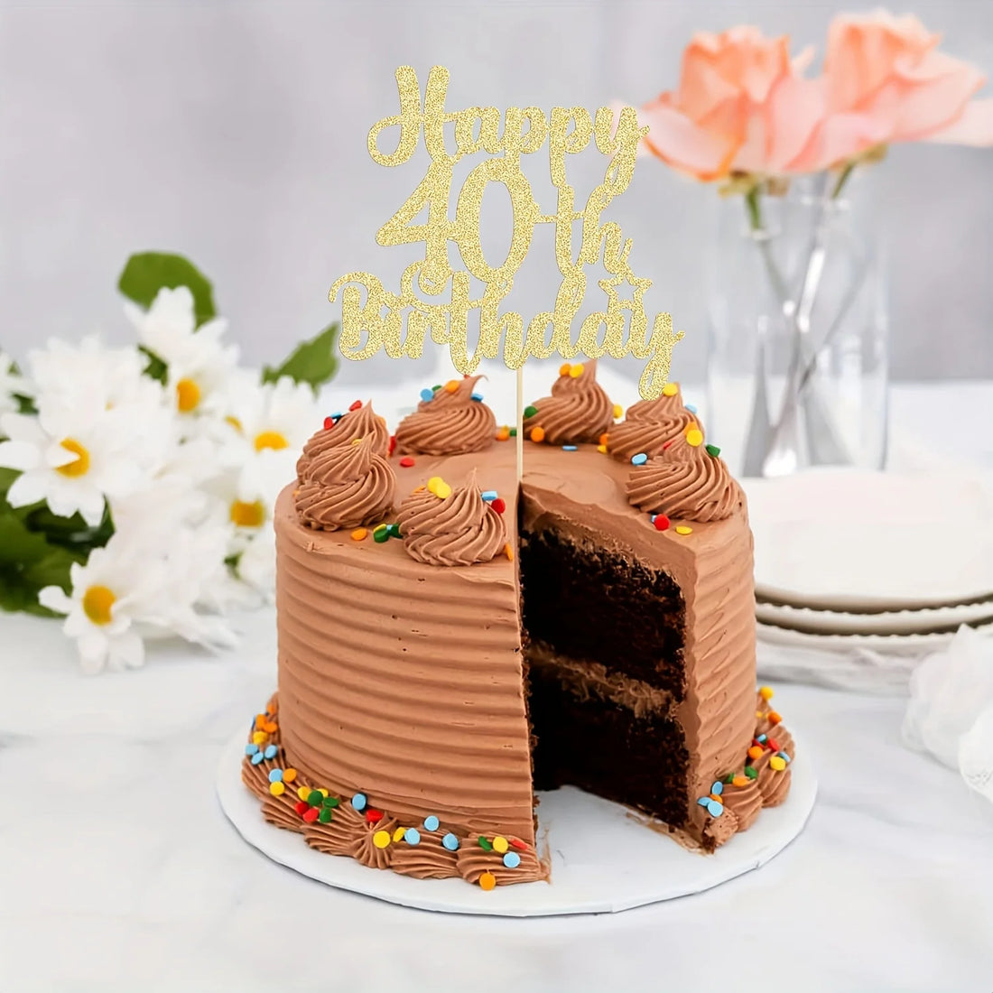 Décoration 40th Dorée  