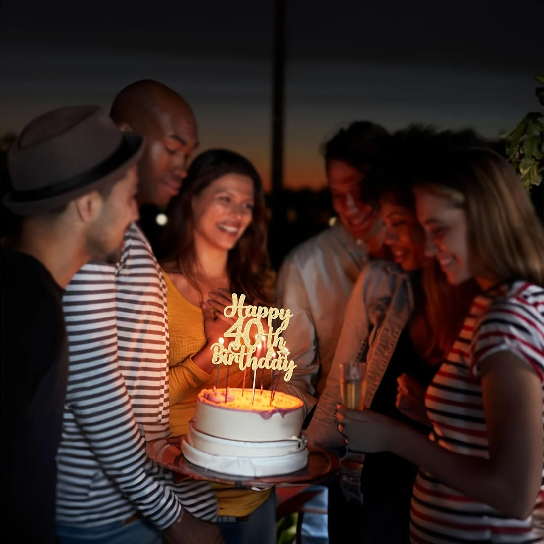 Décoration 40th Or Brillante  