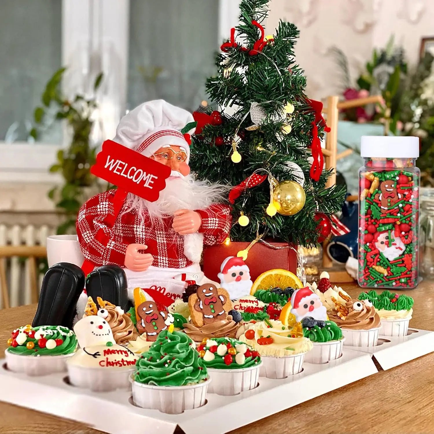 Décoration Gâteau Noël Festive