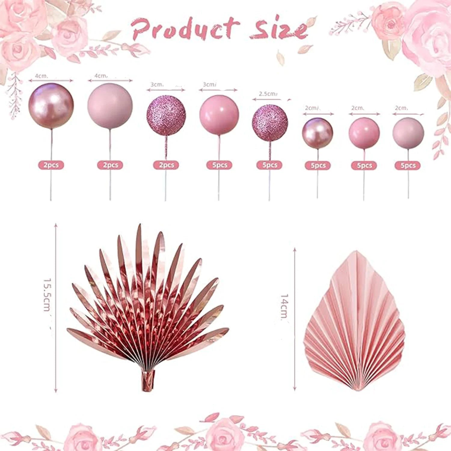 Décoration Gâteau Rose Raffiné