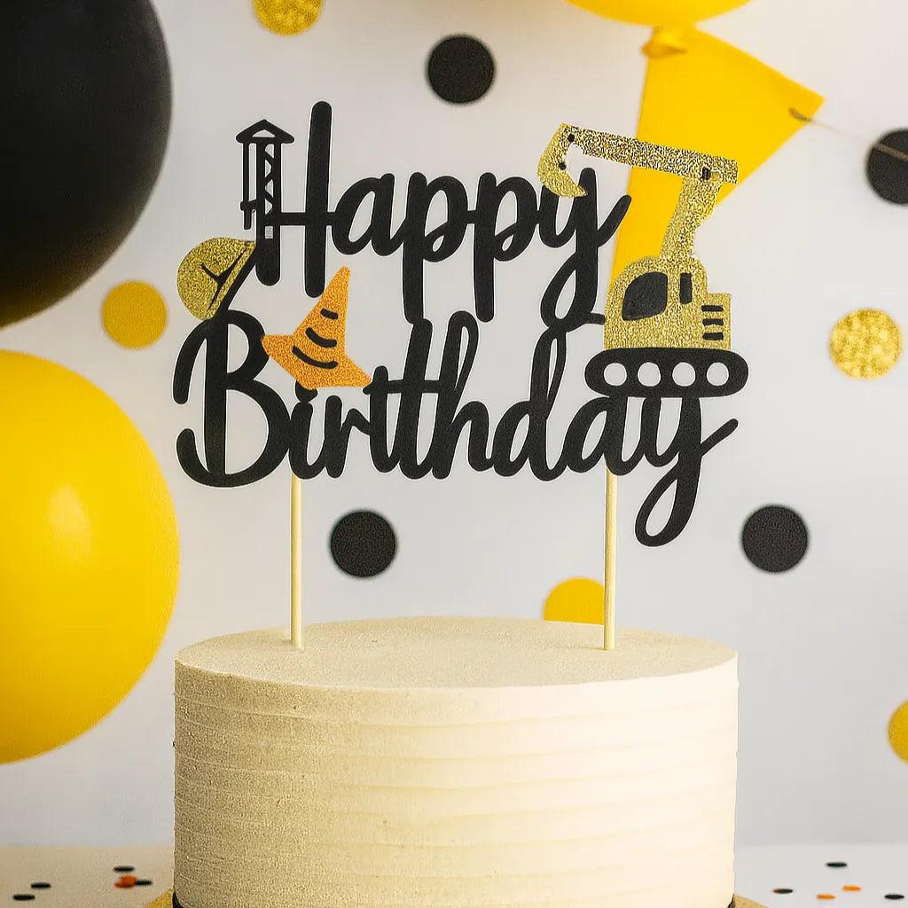 Décoration Gâteau Thème Chantier Elégant