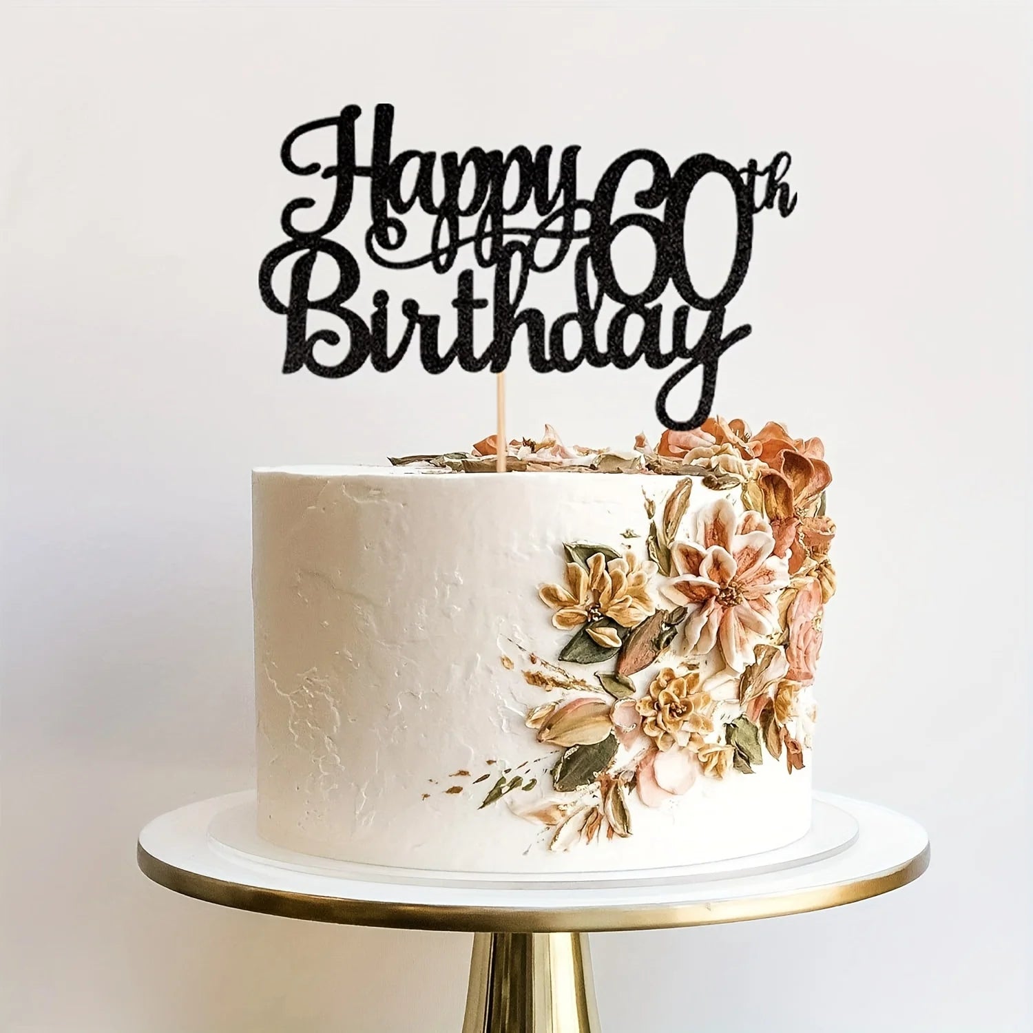 Décoration Happy Birthday 60th Noir Carton 
