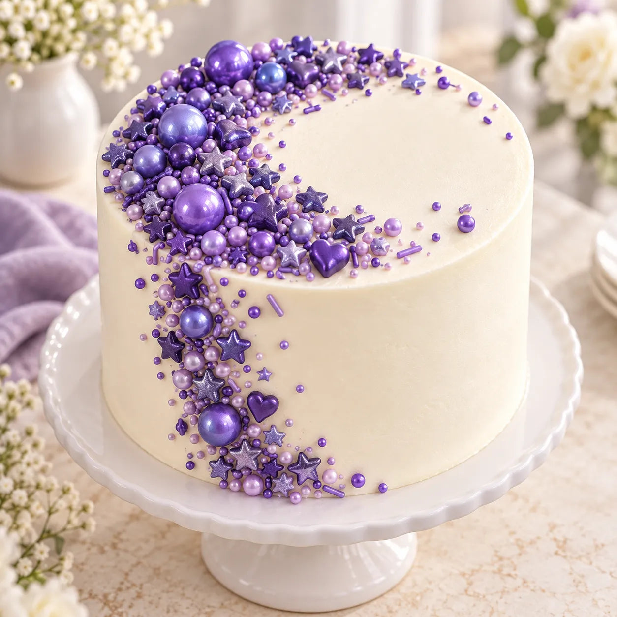 Décoration Pour Gâteau Violette Comestible unique
