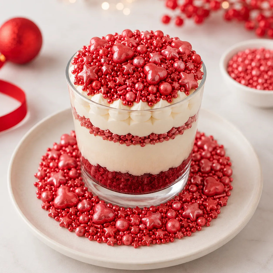 Décoration de Gâteau Rouge en Sucre