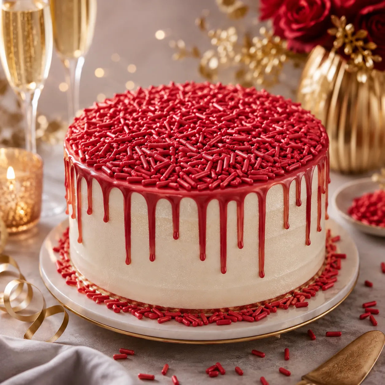 Décoration pour Gâteau Rouge Unique