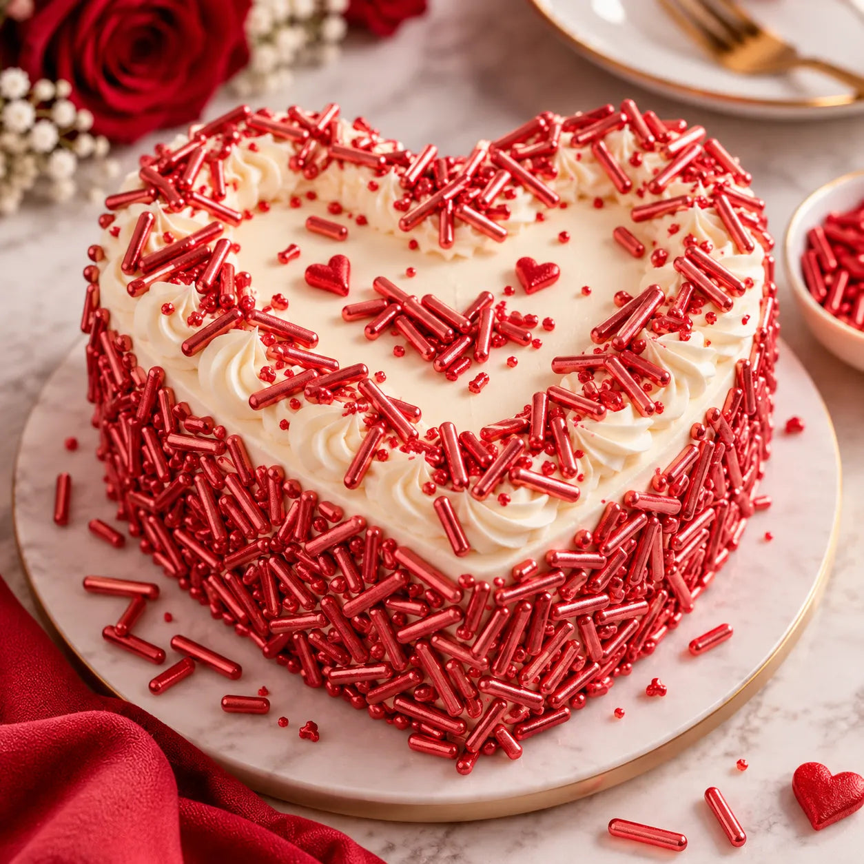 Décoration pour Gâteau Rouge chic