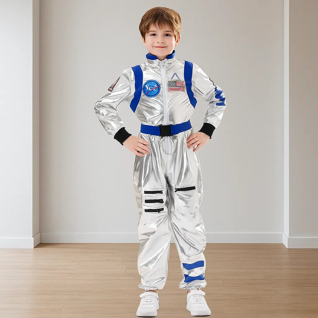 Déguisement Astronaute Argenté et Bleu
