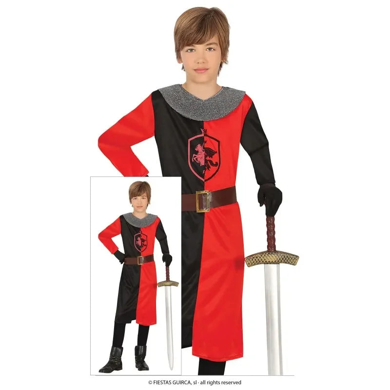 Déguisement Chevalier Noir et Rouge Design