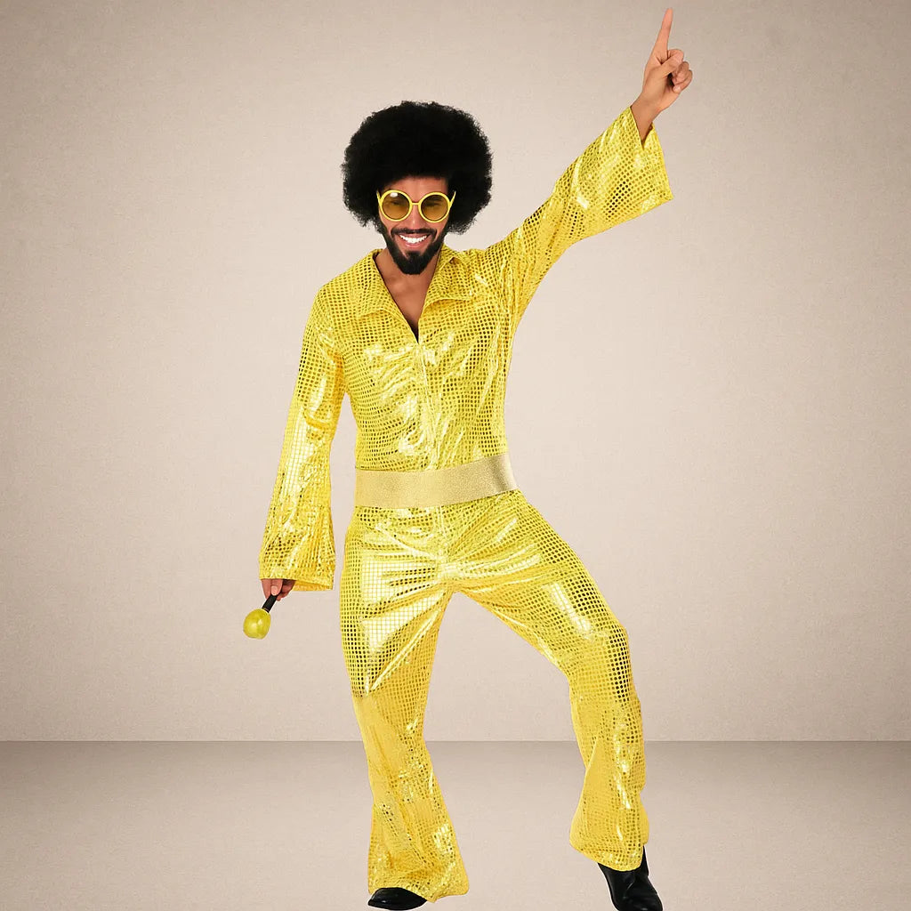Déguisement Disco Année 80 Homme Doré Festive