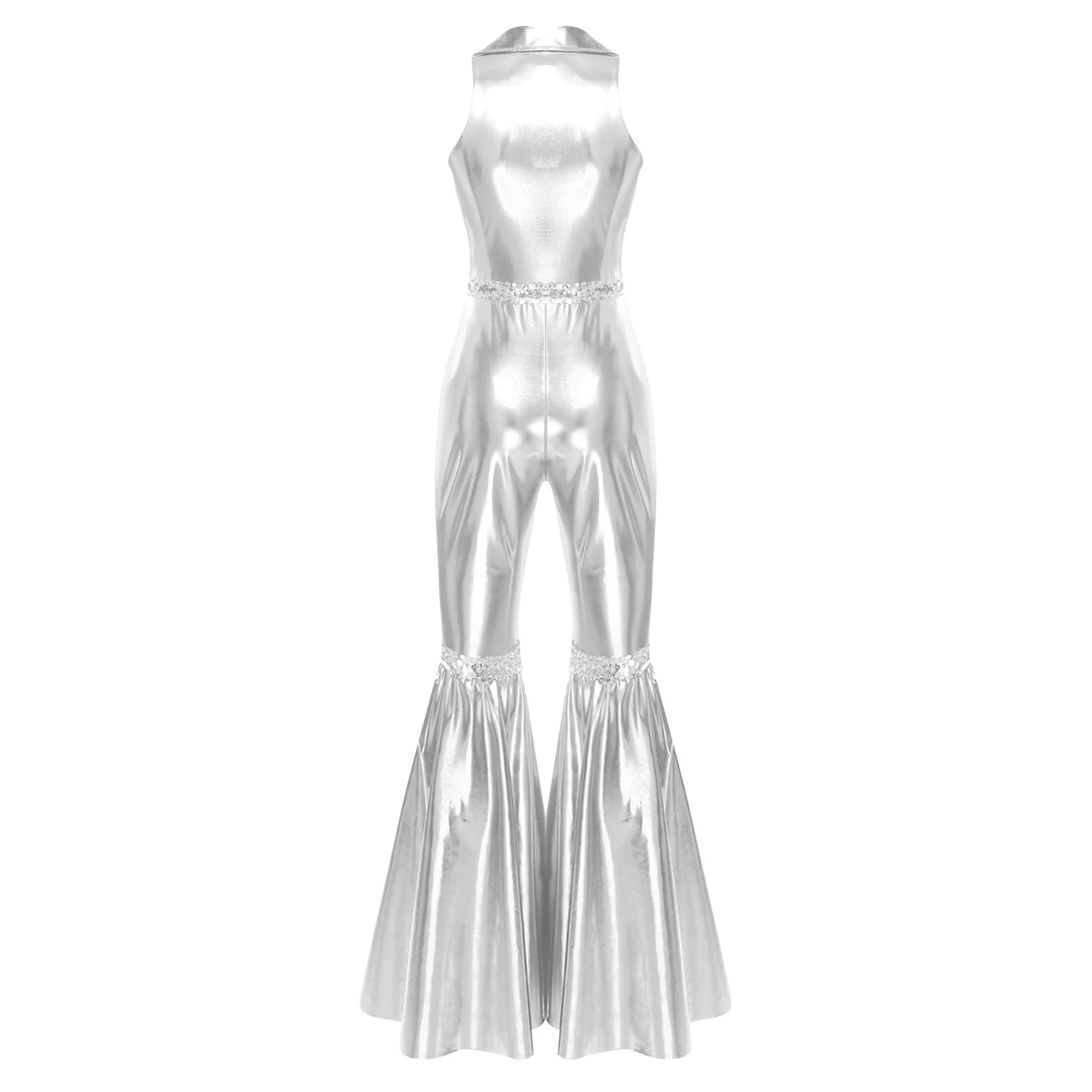 Déguisement Disco Argent Elégante