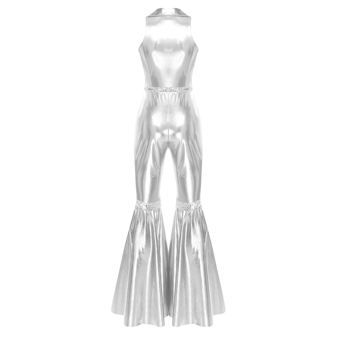 Déguisement Disco Argent Elégante