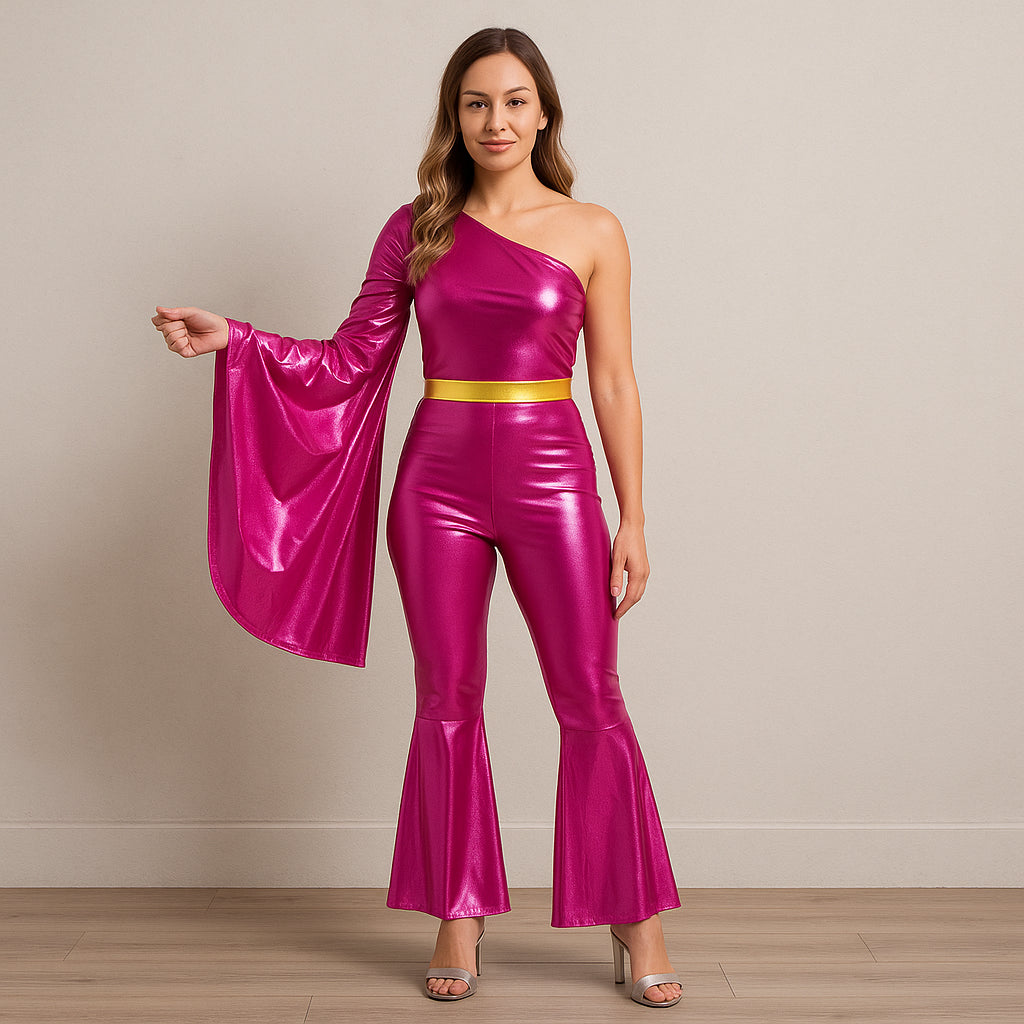 Déguisement Disco Rose Métallisé