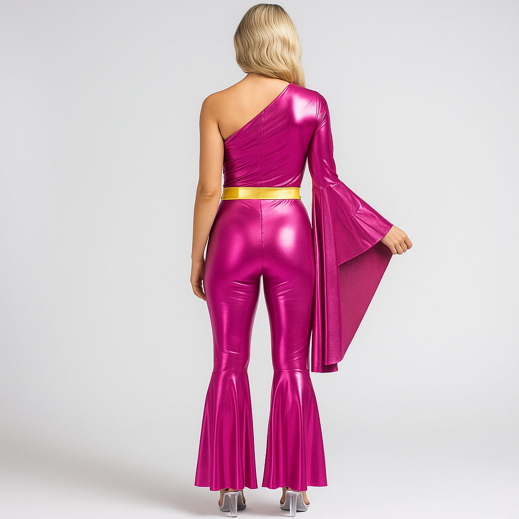 Déguisement Disco Rose Métallisé élégant 