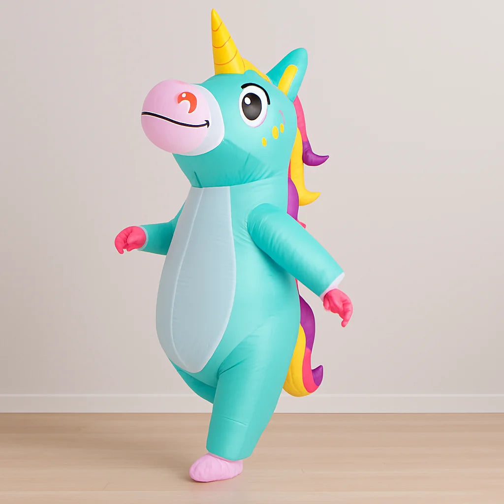 Déguisement Licorne Gonflable Bleu
