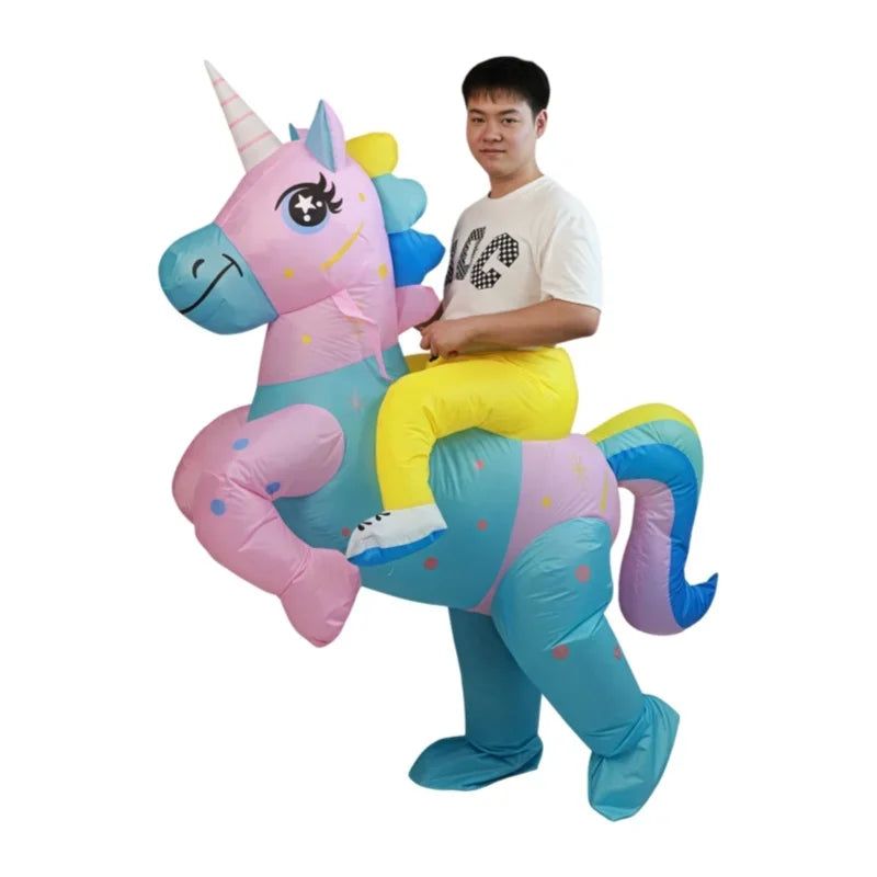 Déguisement Licorne Gonflable Bleu et Rose unisex