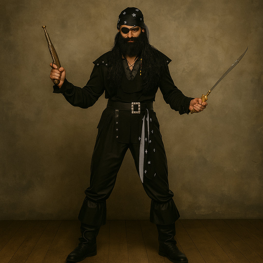 Déguisement Pirate Noir Homme Confortable 