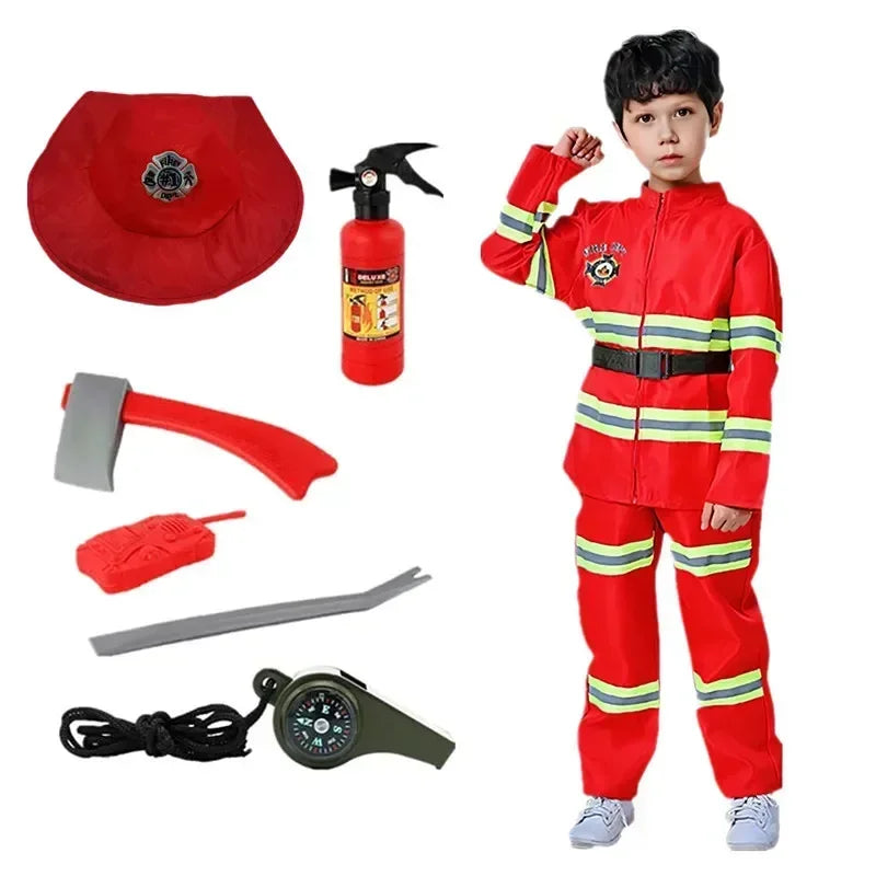 Déguisement Pompier Rouge Original