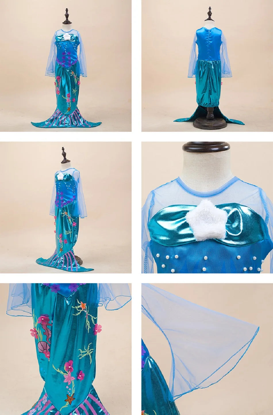 Déguisement Sirène Bleu chic