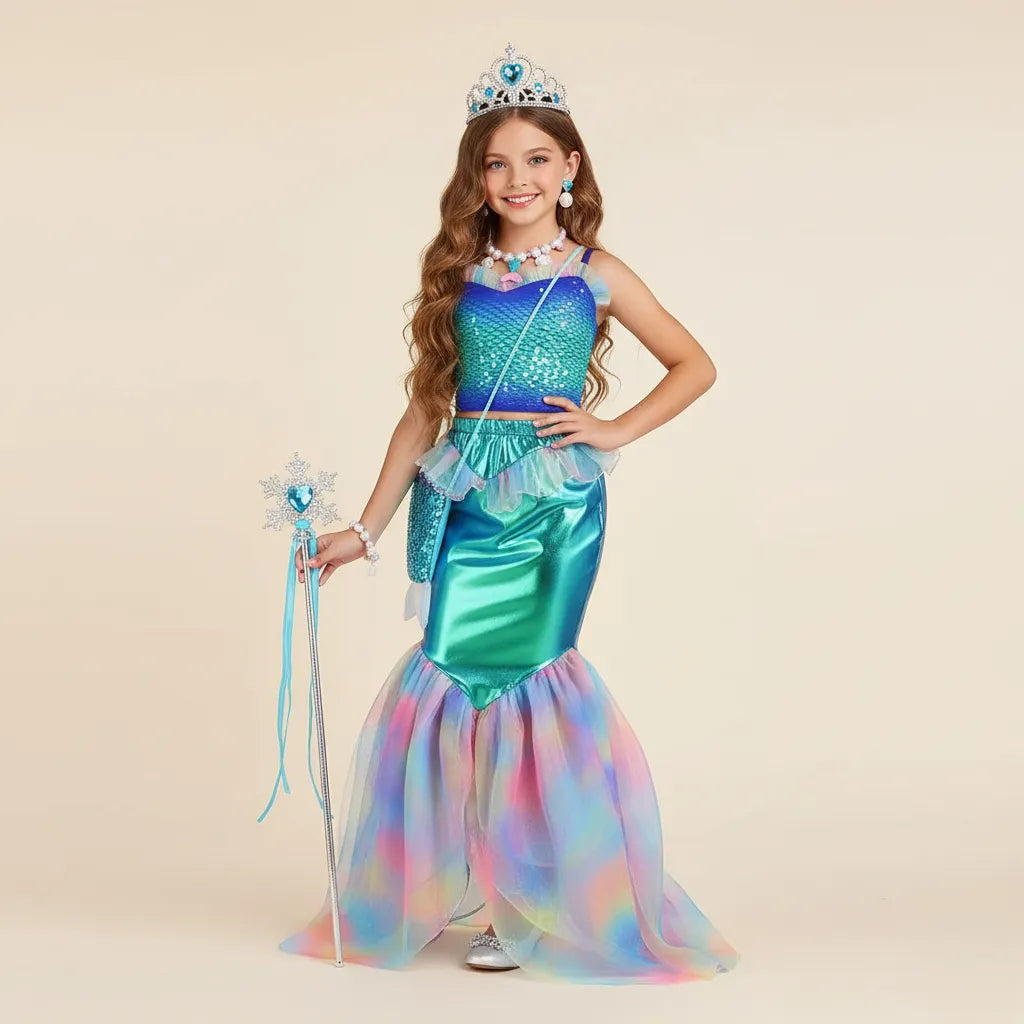 Déguisement Sirène Deux Pièces Avec Accessoires