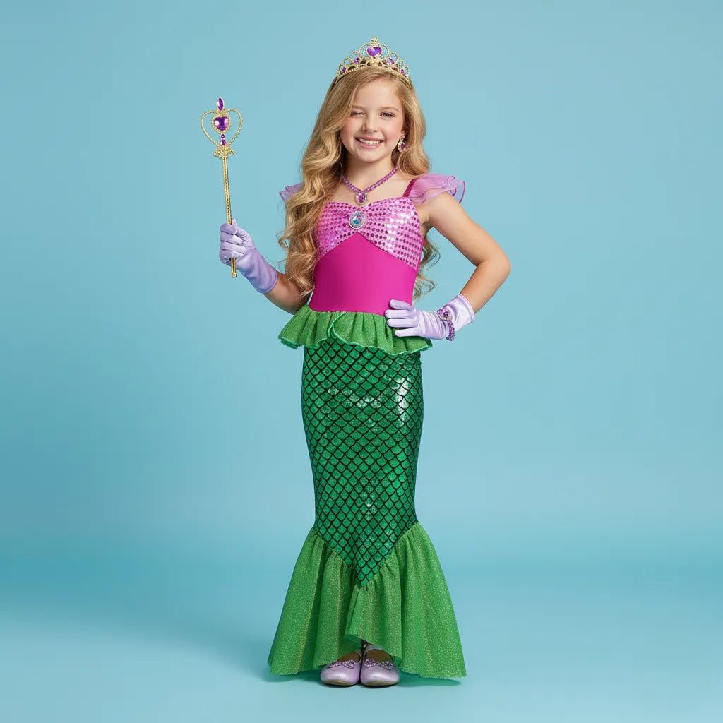 Déguisement Sirène Vert et Rose