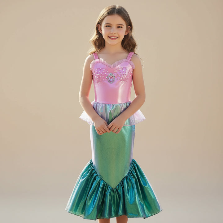 Déguisement Sirène Vert et Rose Métallisé chic