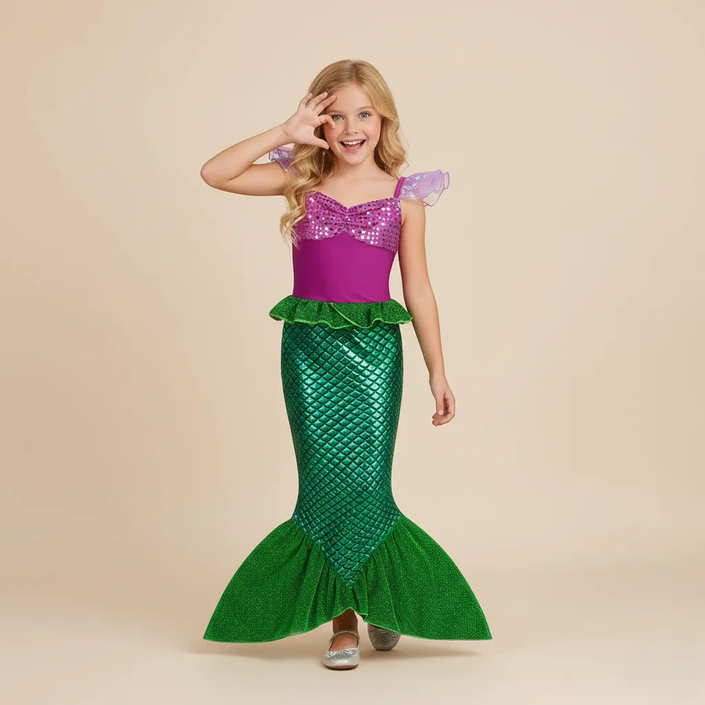 Déguisement Sirène Vert et Violet Design