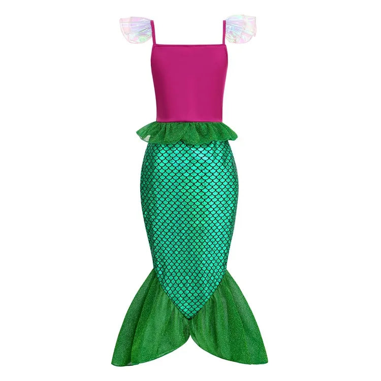 Déguisement Sirène Vert et Violet Design Dos
