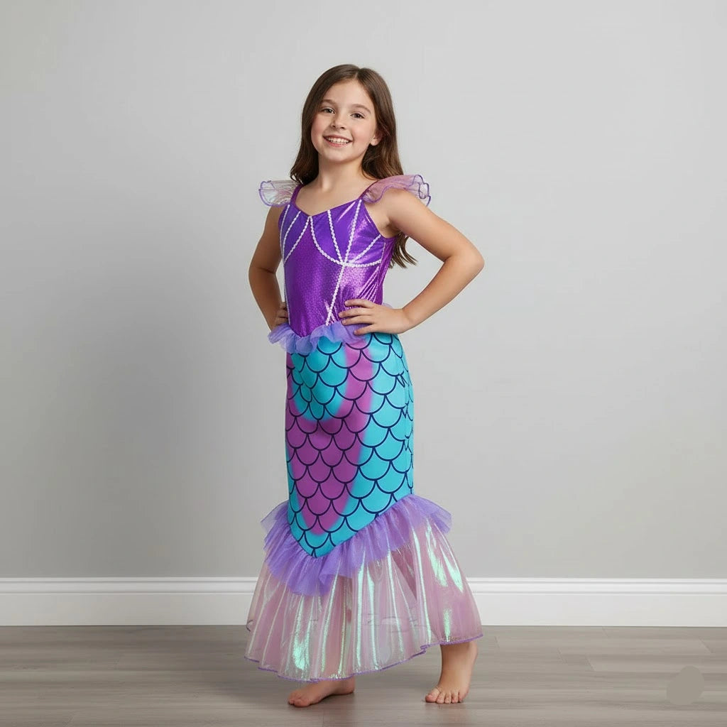 Déguisement Sirène Violet Métallisé