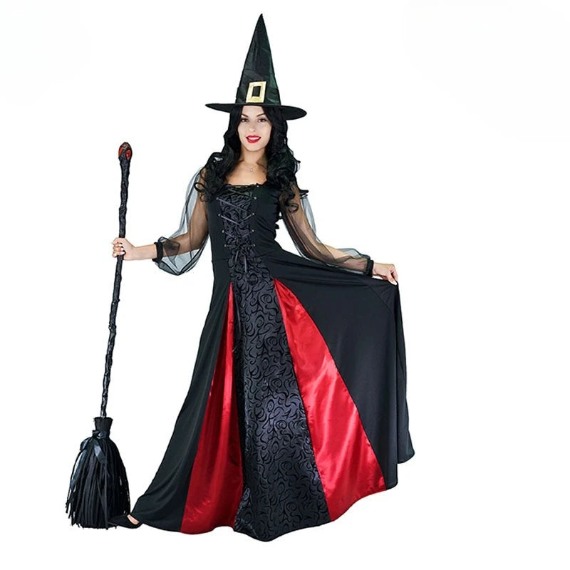 Déguisement Sorcière Noir et Rouge 