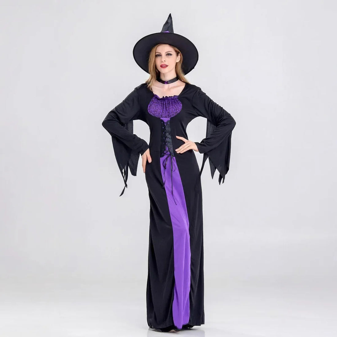 Déguisement Sorcière Noir et Violet Design