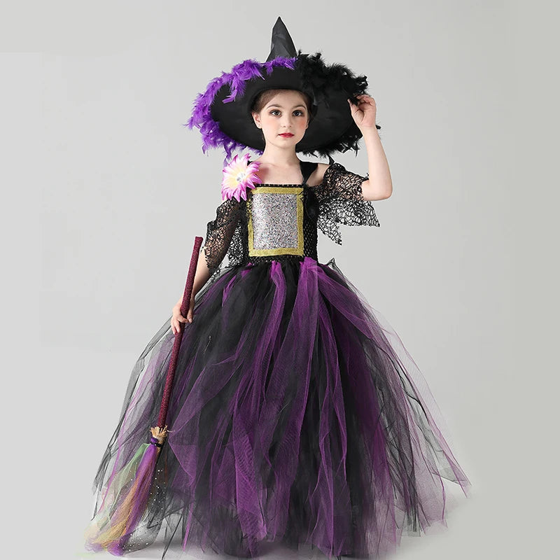 Déguisement Sorcière Tutu Violet tendance